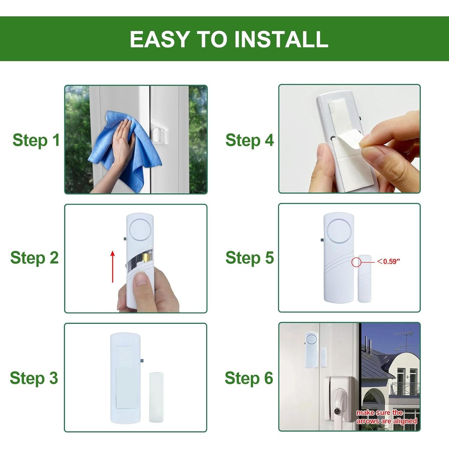 Alarma de Puerta y Ventana FinesHouse 90dB - 10 Paquete