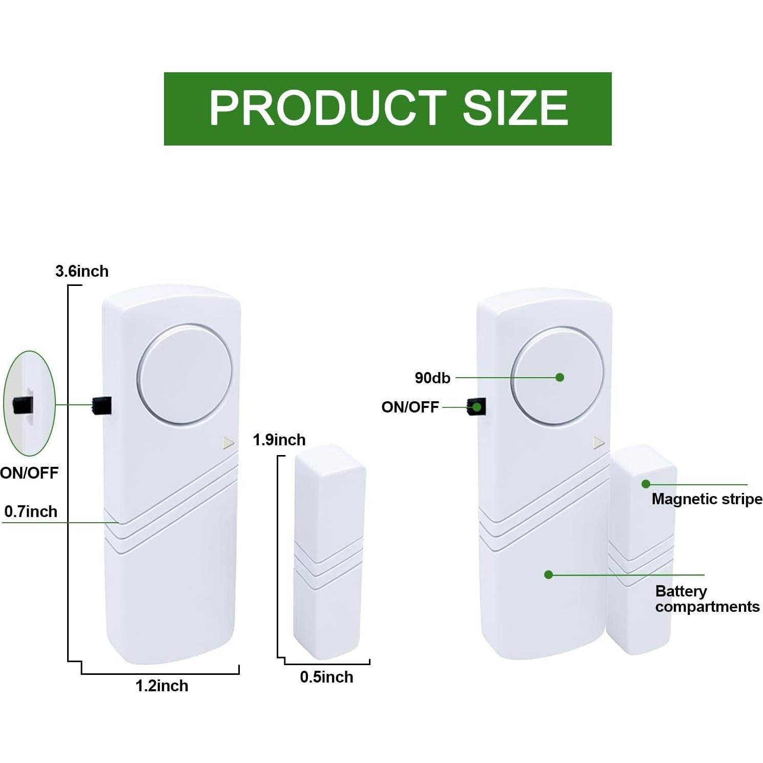 Alarma de Puerta y Ventana FinesHouse 90dB - 10 Paquete