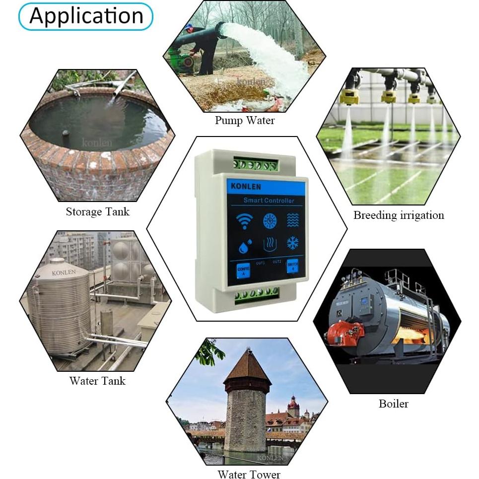 Controlador de Nivel de Agua Inteligente Tuya WiFi 12V