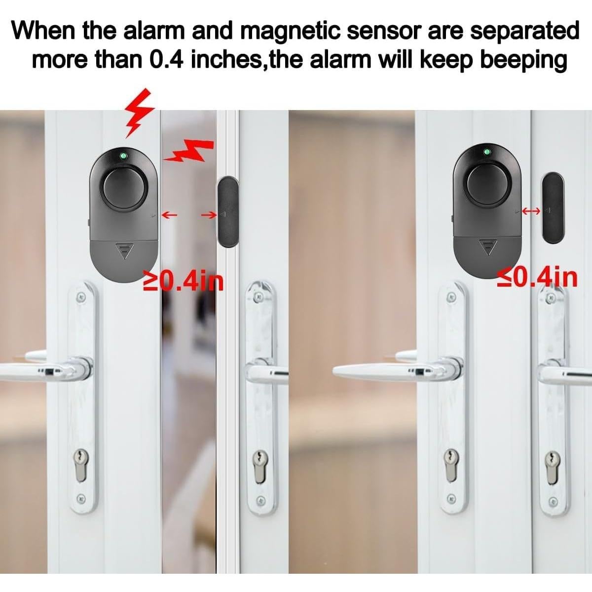 Alarma de Ventana y Puerta Rinetiy 120 DB Negra 10 Piezas