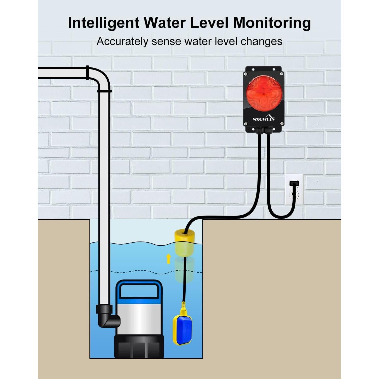 Alarma de Bomba de Sump Chilin con Flotador 3.05m 110dB LED