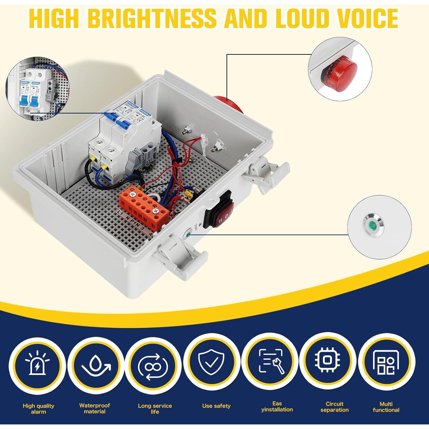 Alarma de Bomba Séptica LyteSolar 110DB con Panel de Control