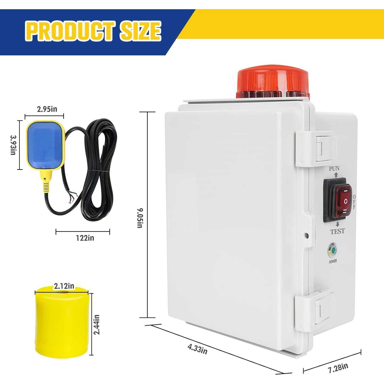 Alarma de Bomba Séptica LyteSolar 110DB con Panel de Control