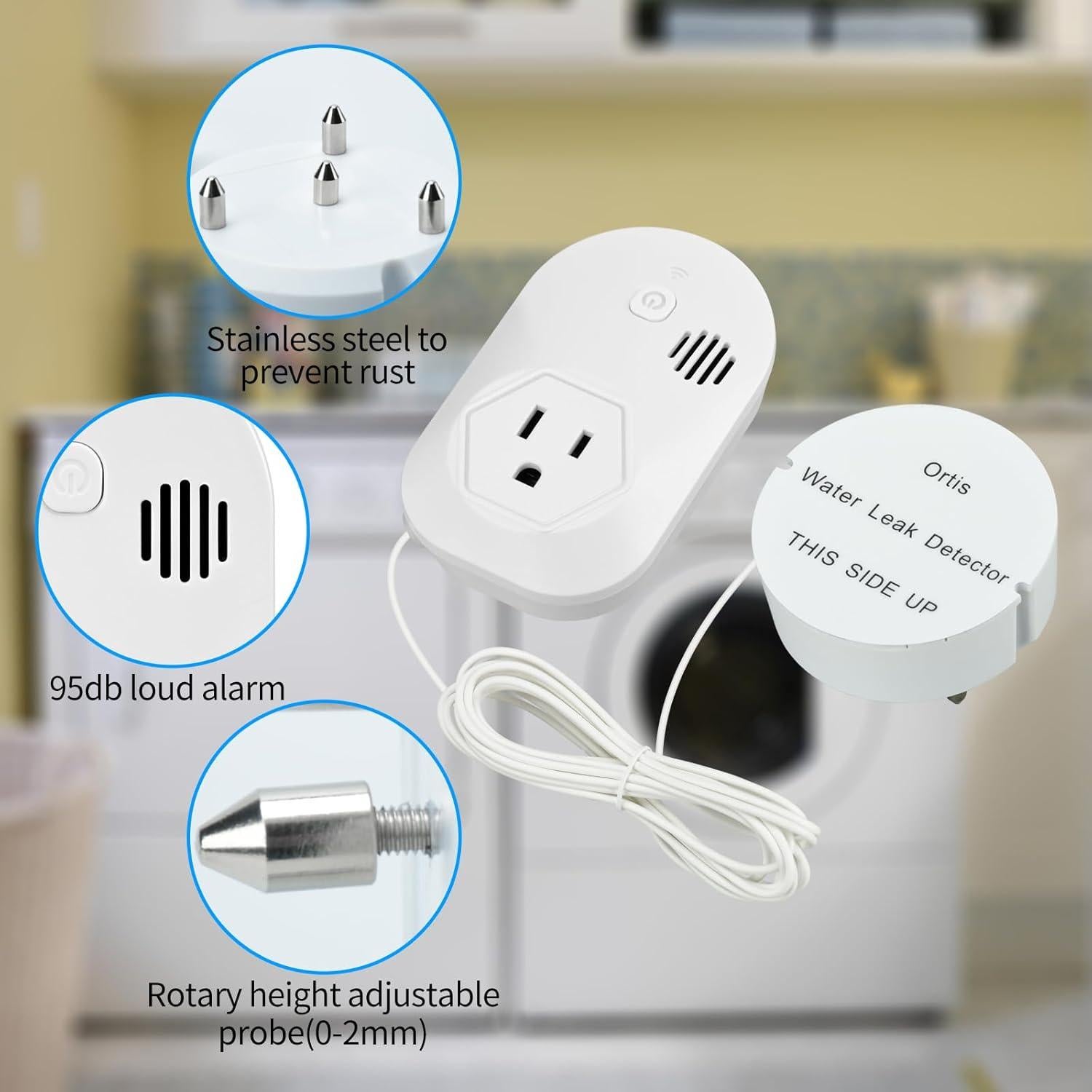 Detector de Fugas de Agua Ortis HLDA-01W, Alarma 95 dB