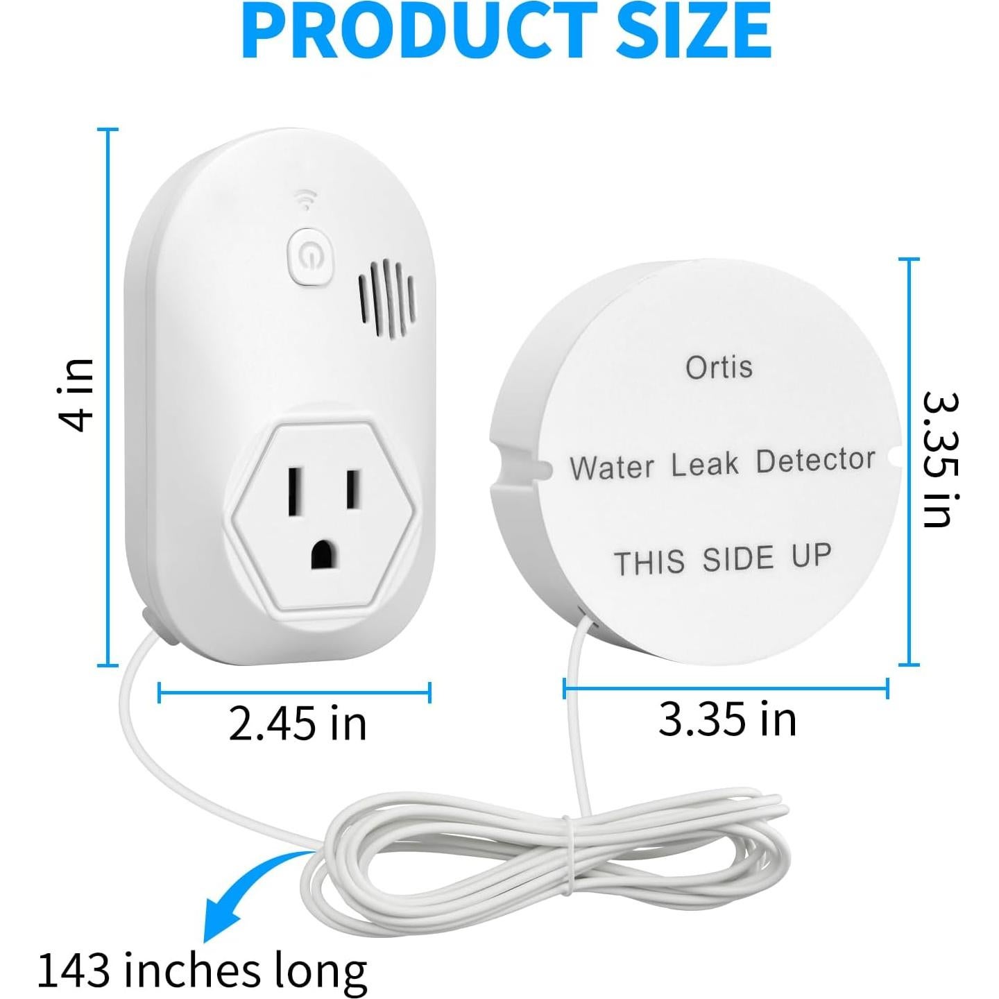 Detector de Fugas de Agua Ortis HLDA-01W, Alarma 95 dB
