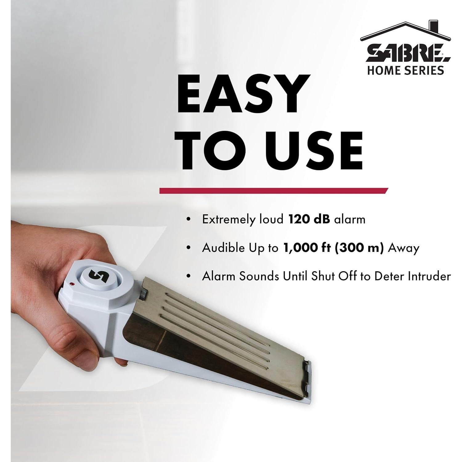 Alarma de Cuña de Puerta SABRE 120 dB Inalámbrica Blanca