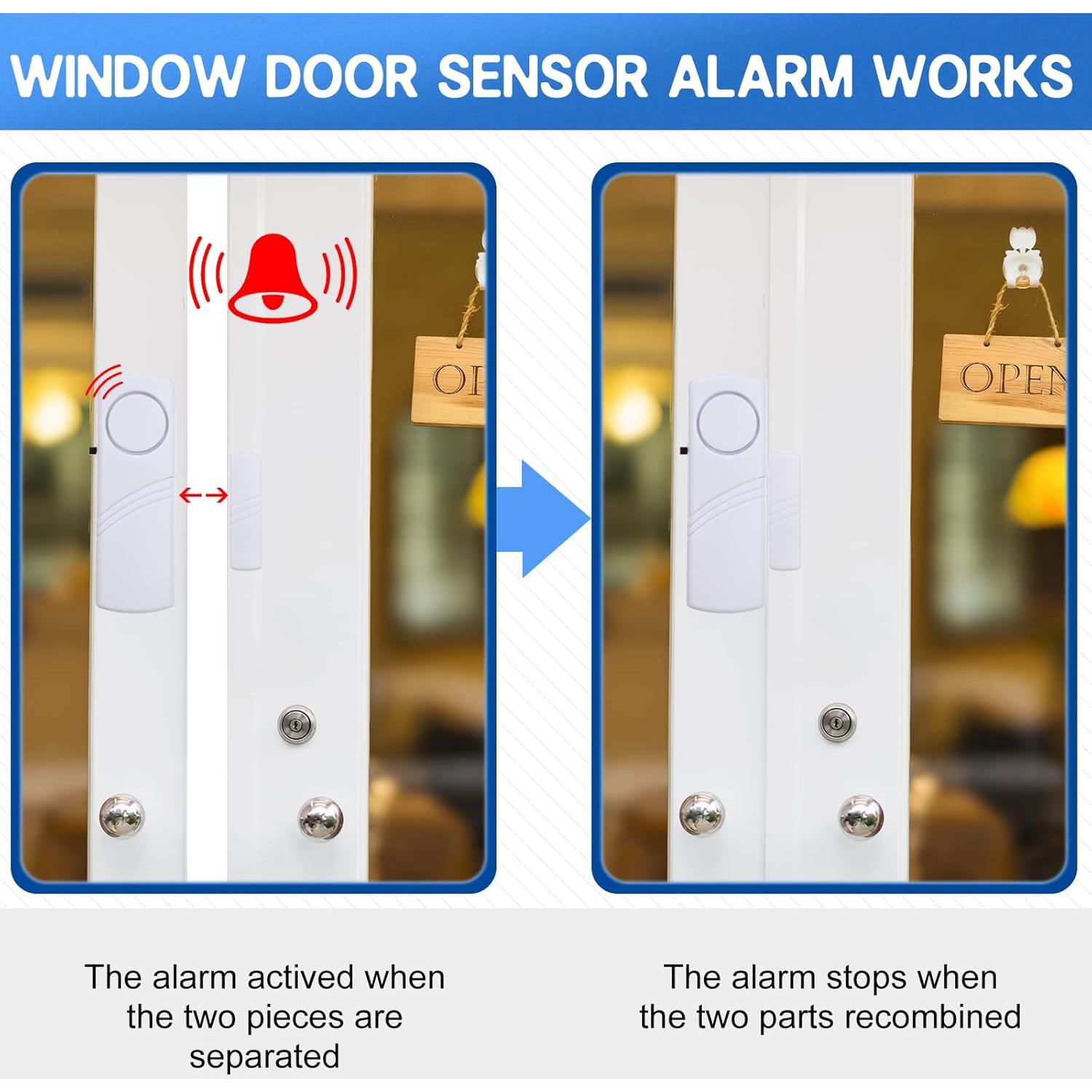 16 Alarmas Inalámbricas de Puerta y Ventana Youyole 90dB