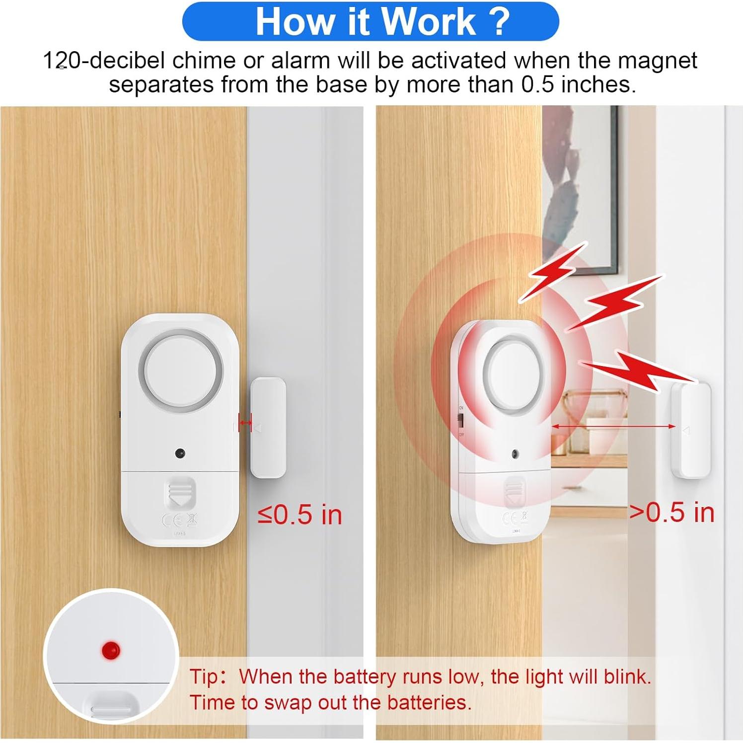 Alarmas para Puertas y Ventanas ANKOSHUN - Paquete de 8