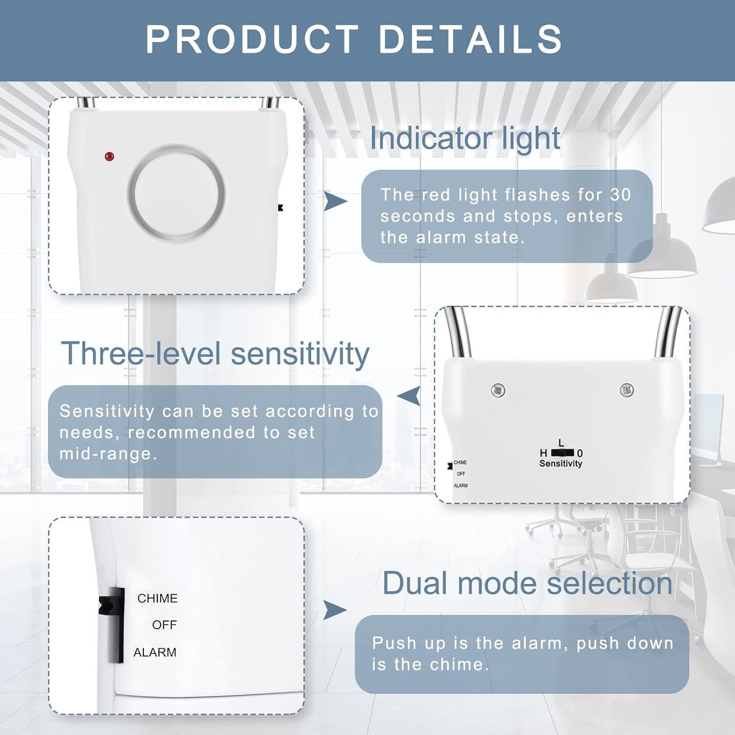 Alarma de Manija de Puerta Kanayu 4 Piezas 120dB Seguridad
