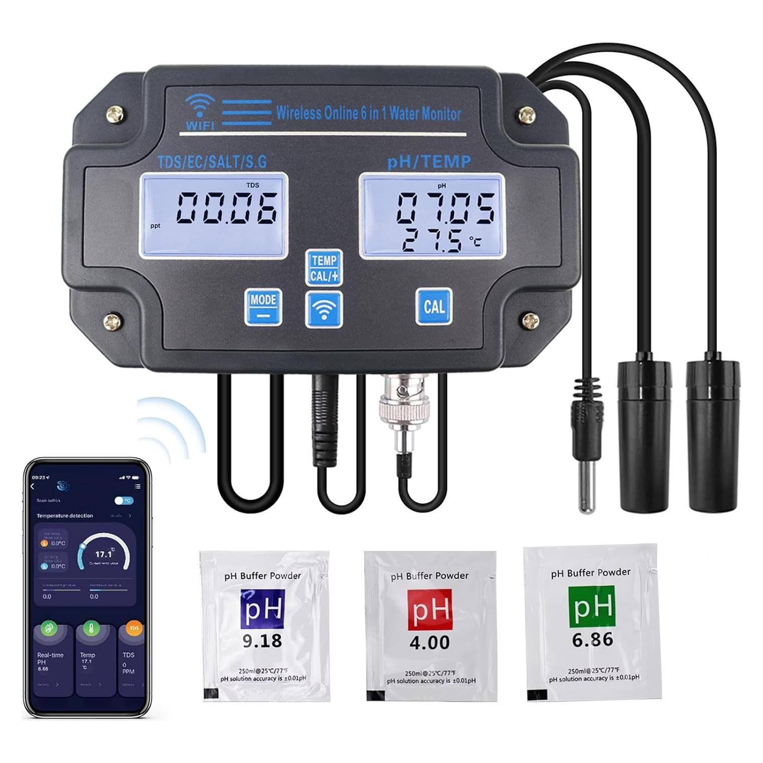 Probador de Calidad de Agua DANOPLUS KIB0341, Monitoreo Inalámbrico