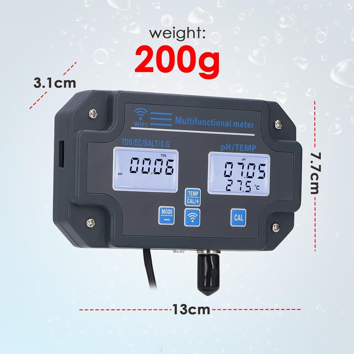 Probador de Calidad de Agua DANOPLUS KIB0341, Monitoreo Inalámbrico