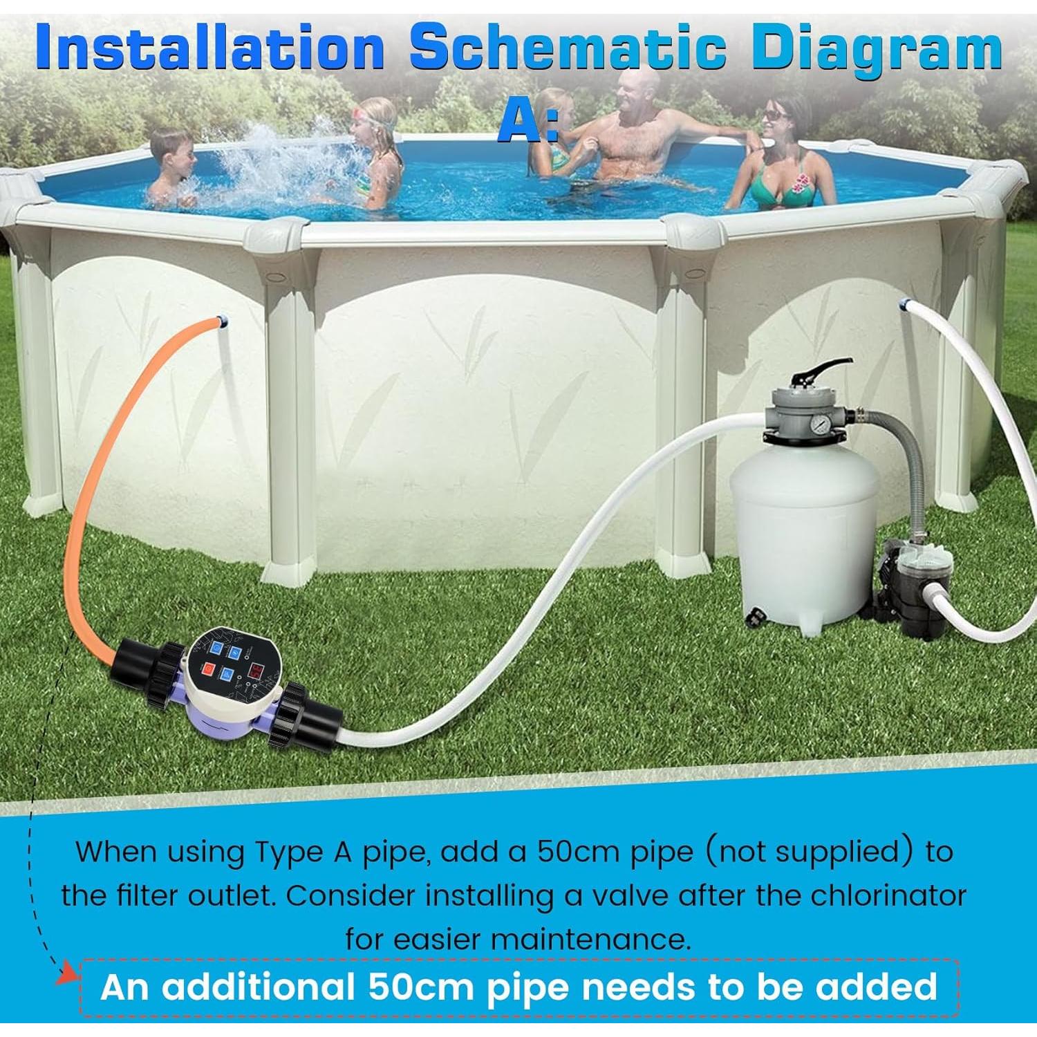 Smart Saltwater Pool Chlorinator System for Up to 12,000 Gallons, Chlorine Generator With App Remote Control, Salt Generating System With Digital Panel