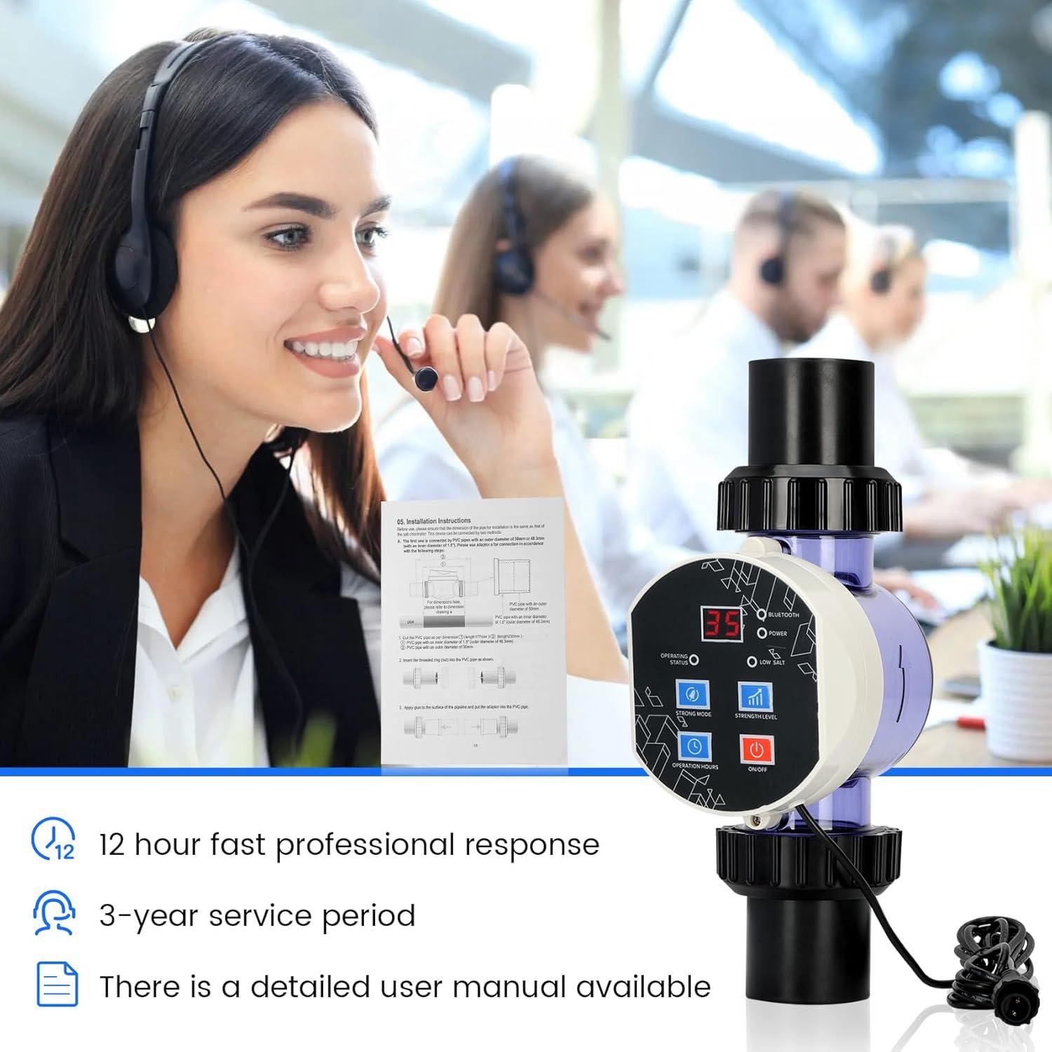 Smart Saltwater Pool Chlorinator System for Up to 12,000 Gallons, Chlorine Generator With App Remote Control, Salt Generating System With Digital Panel