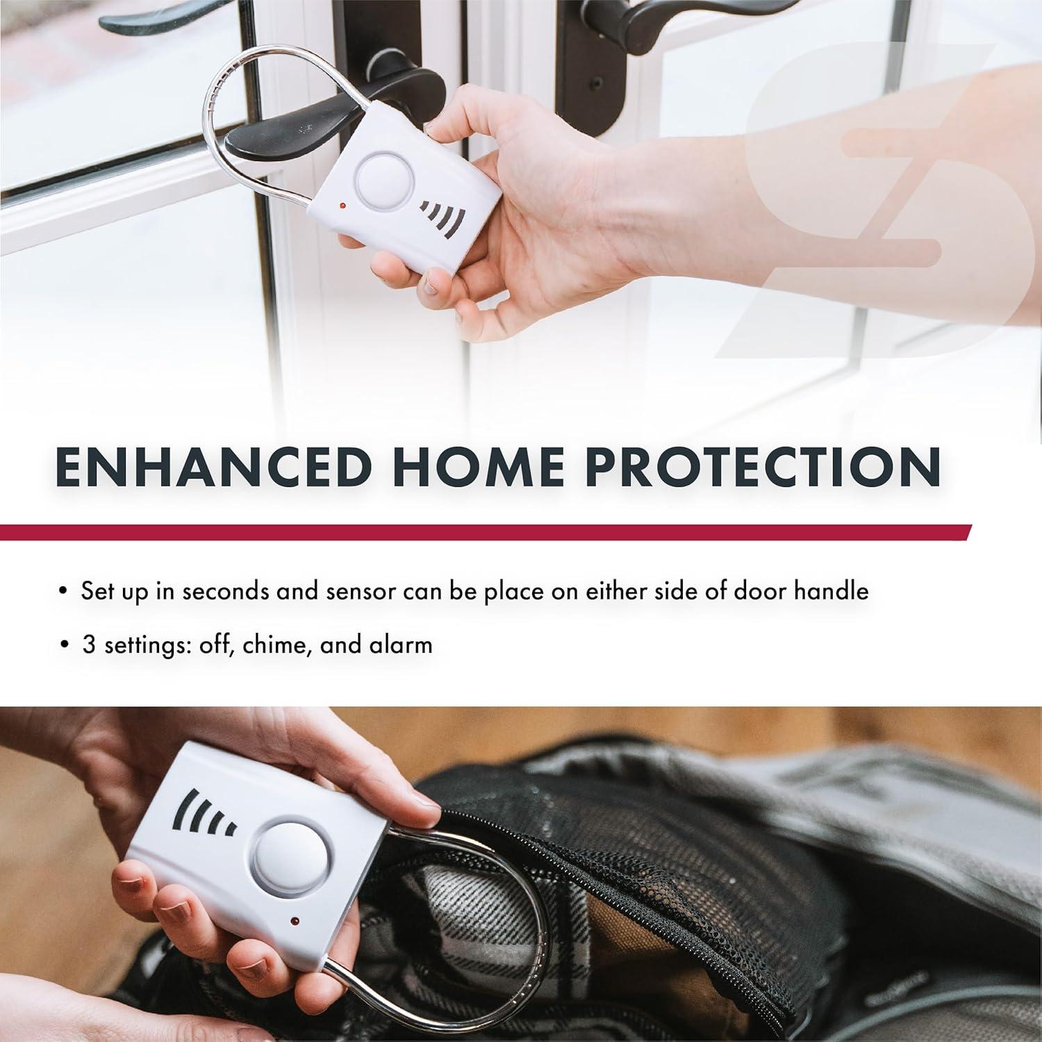 Alarma de Manija de Puerta SABRE 110dB Inalámbrica Seguridad