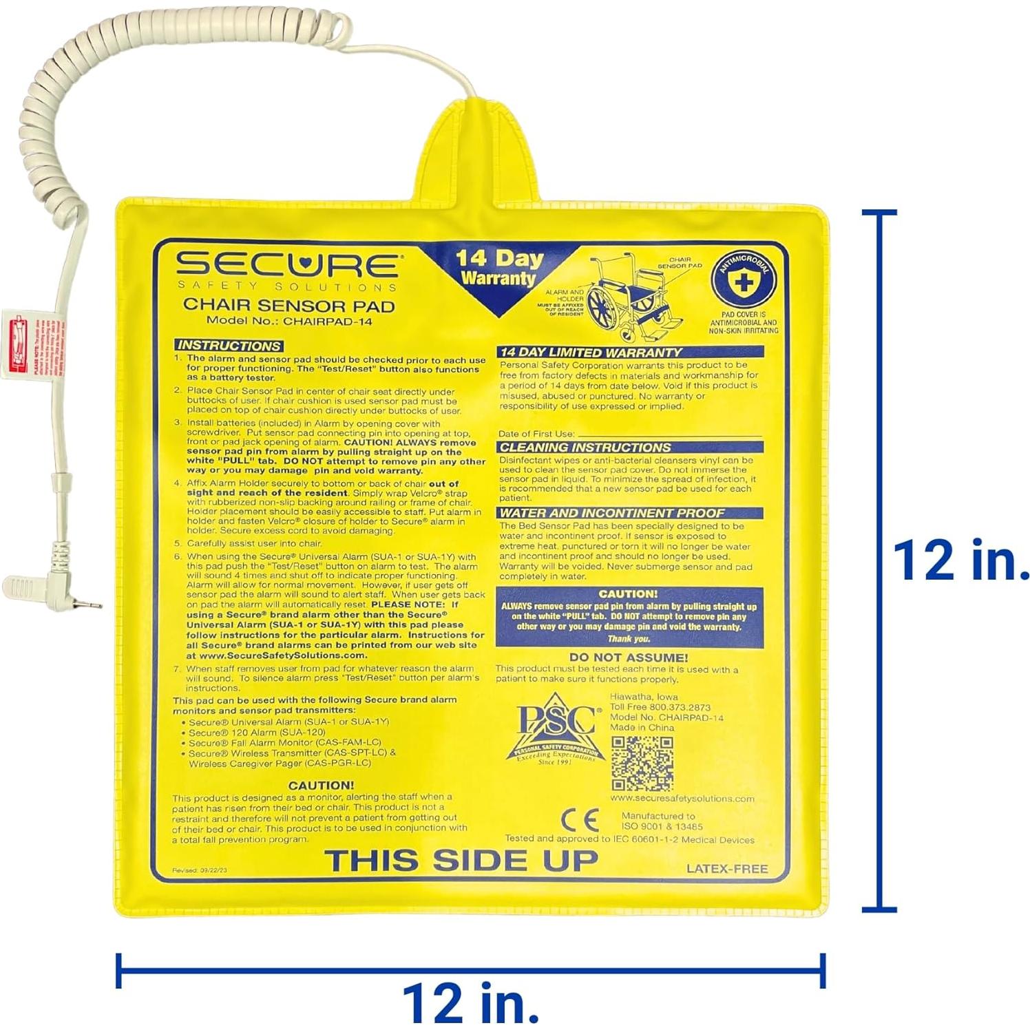 Alarma de Silla Segura Personal Safety 14CSET-5 - Sensor 30x30cm
