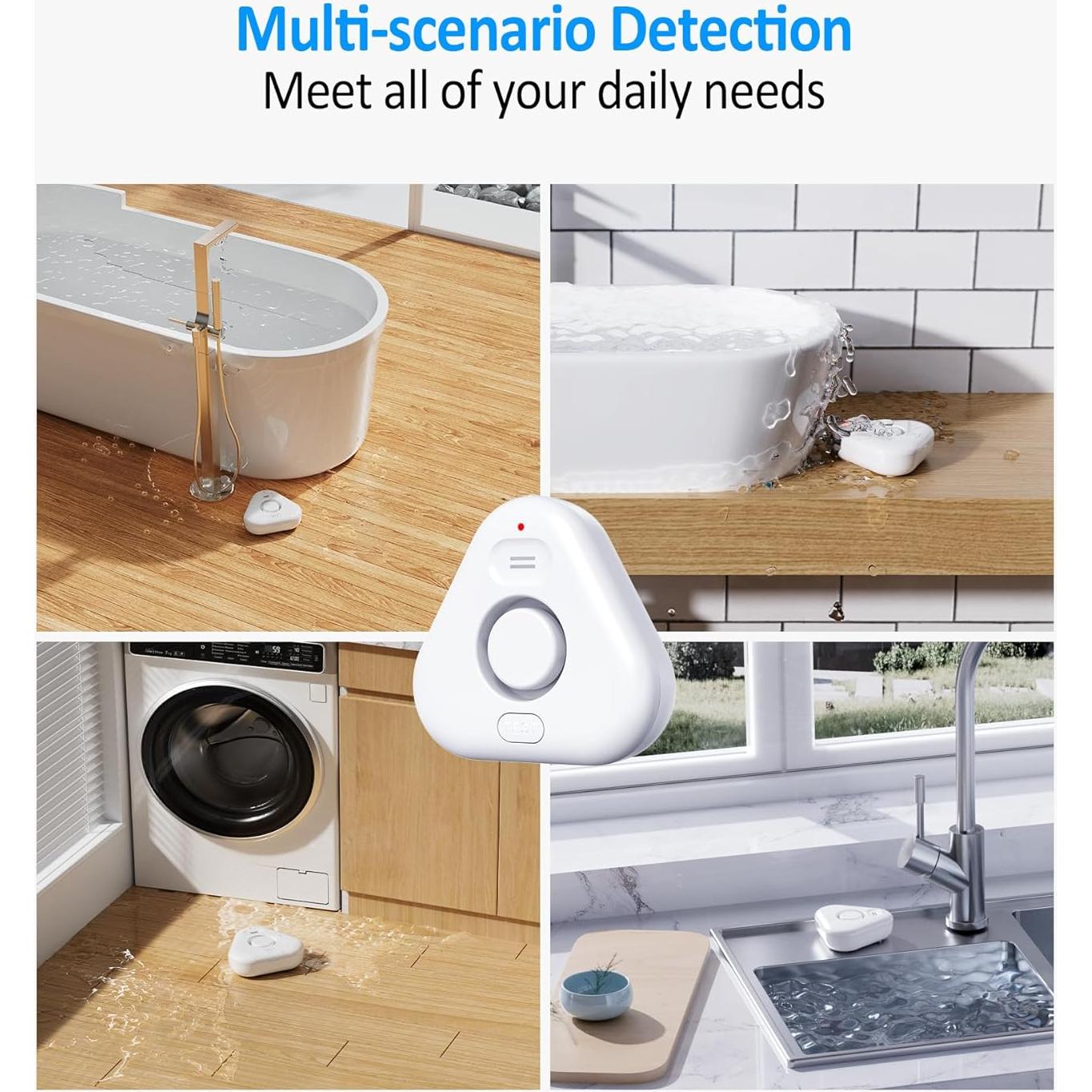 Paquete de 5 Detectores de Fugas de Agua Stechro IP66 120dB