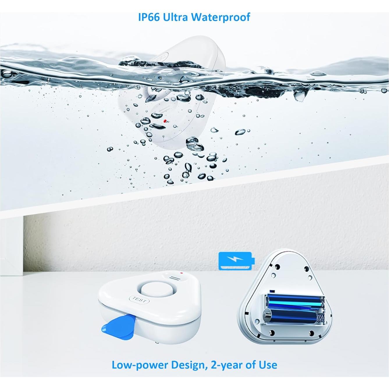 Paquete de 5 Detectores de Fugas de Agua Stechro IP66 120dB