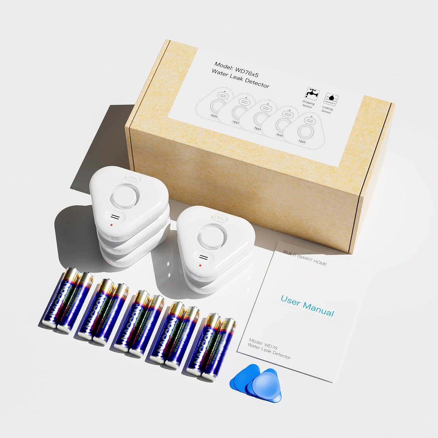 Paquete de 5 Detectores de Fugas de Agua Stechro IP66 120dB