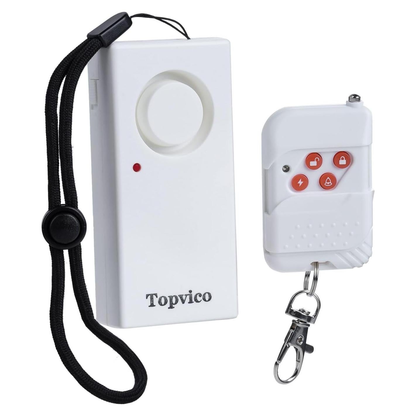 Alarma de Puerta Portátil Topvico 130dB con Control Remoto