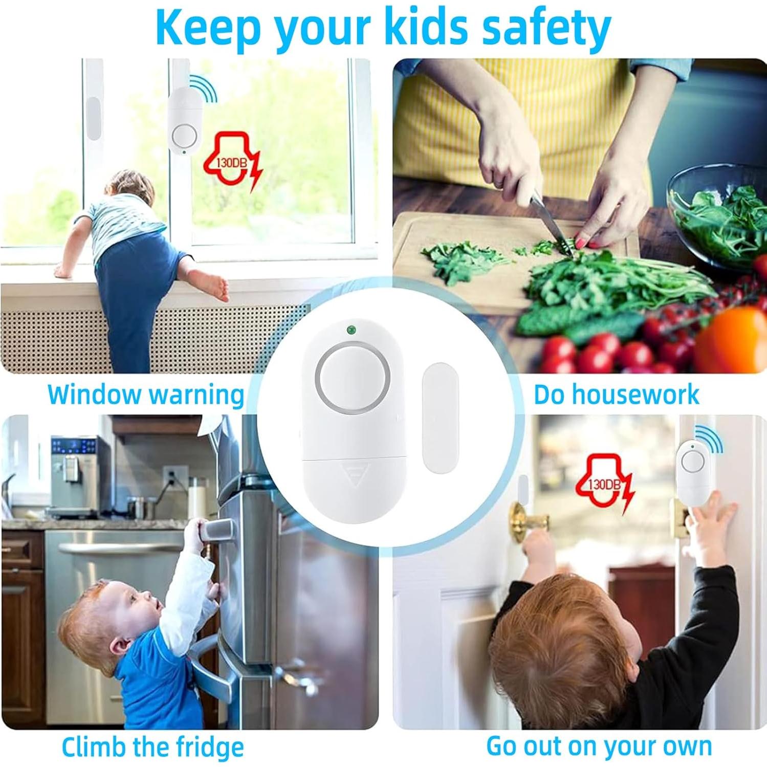 Alarma de Seguridad Zabree 120dB para Puertas y Ventanas - Paquete de 8