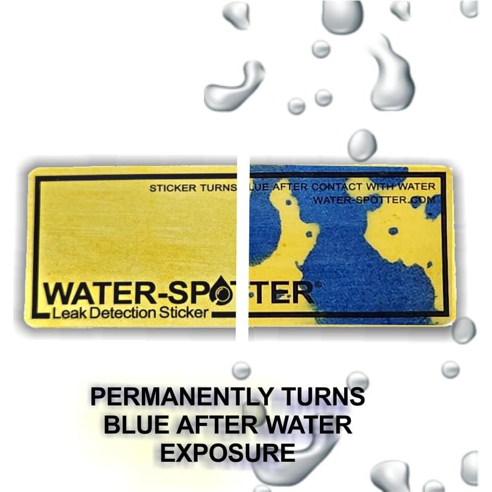 Water-Spotter Leak Detection Sticker, Easily Locate Intermittent and Hard-to-Find Leaks, Turns Blue with Water Contact, WS001