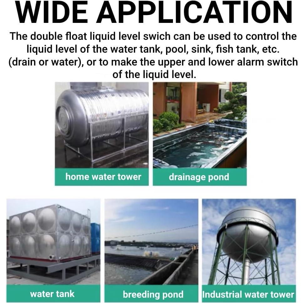 Sensor de nivel de agua acero inoxidable LiebeWH 15cm doble flotador