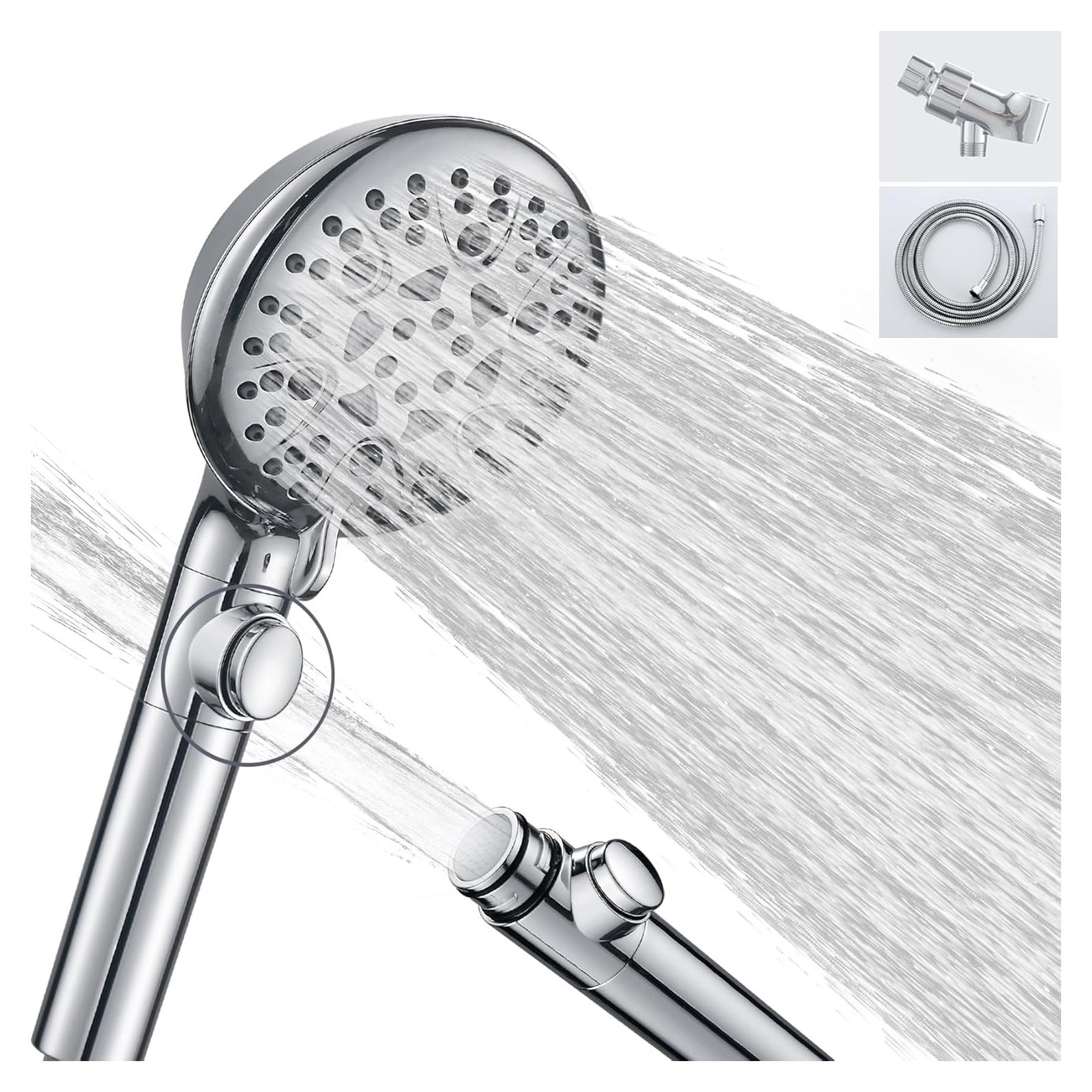 Cabezal de Ducha de Mano WHZeffect 8 Modos Alta Presión 200 cm