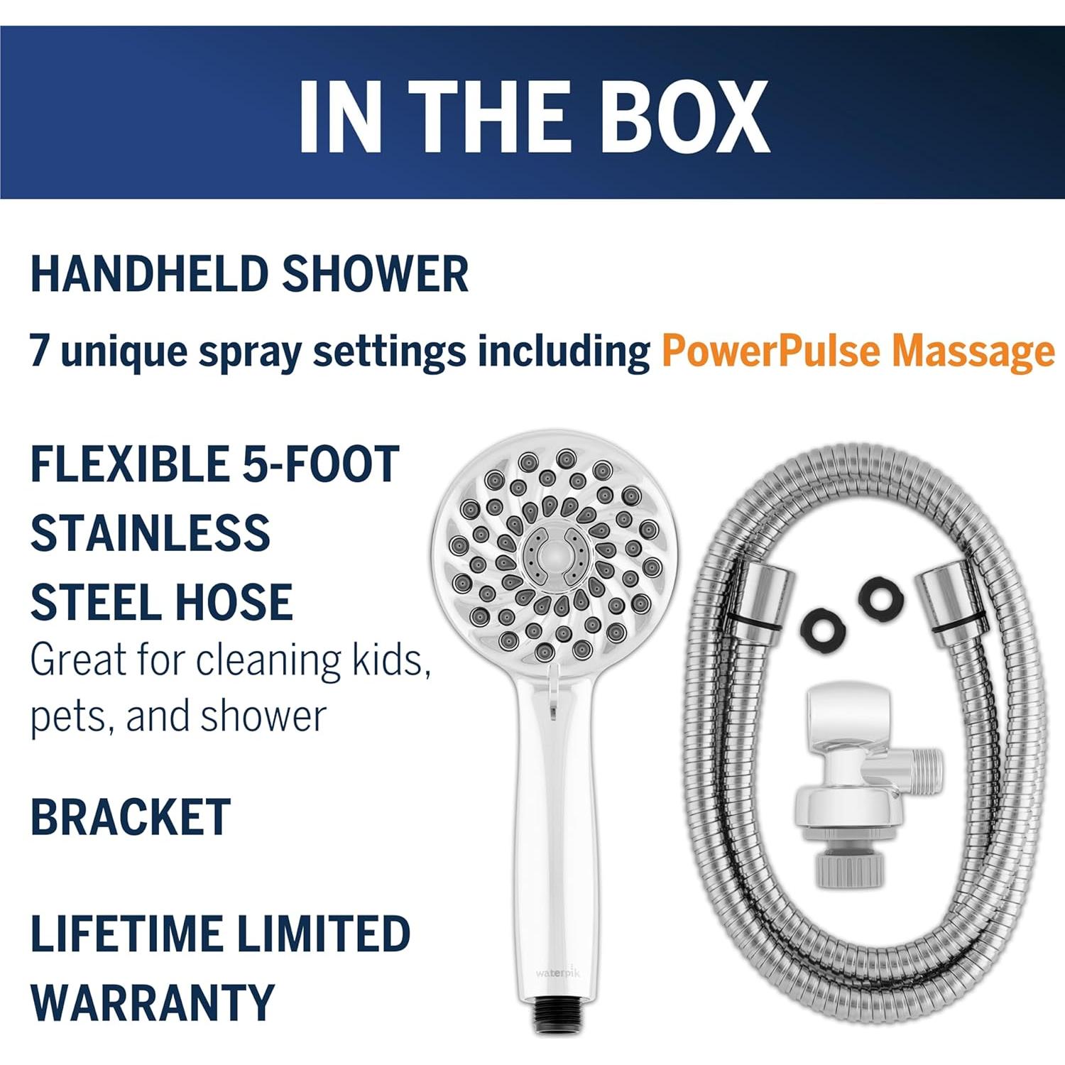 Cabezal de Ducha de Mano Waterpik XPB-763ME Cromo 7 Modos