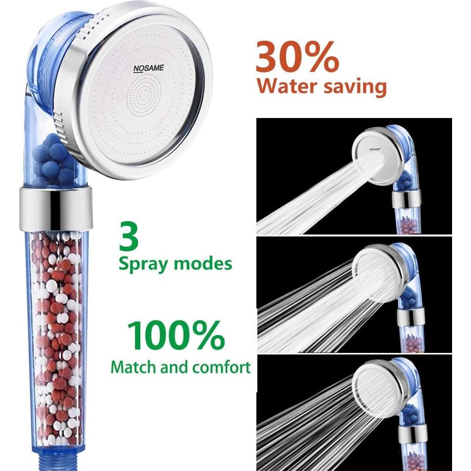 Cabezal de Ducha Nosame Alta Presión 3 Modos 6.06 LPM