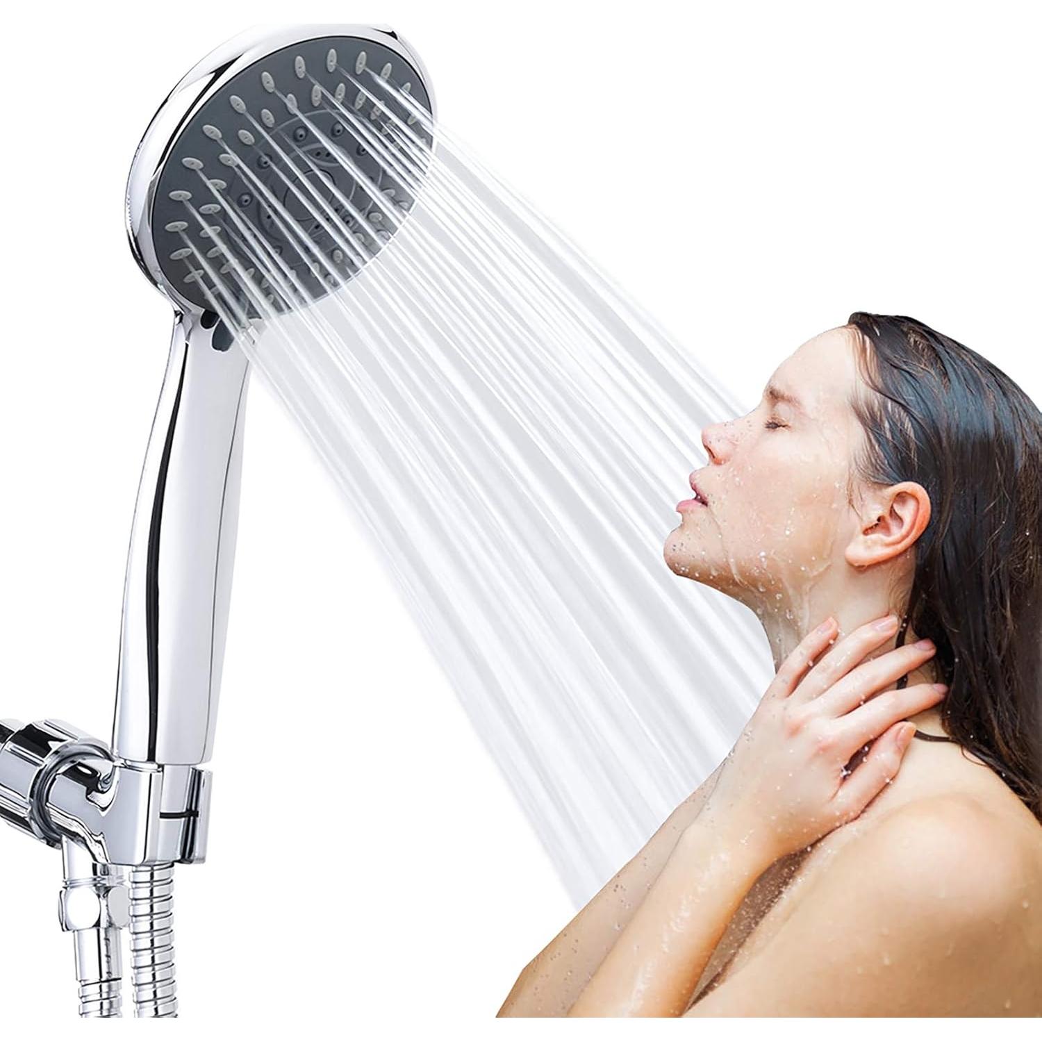 Cabezal de Ducha de Mano Briout Alta Presión 5 Modos 1.5m