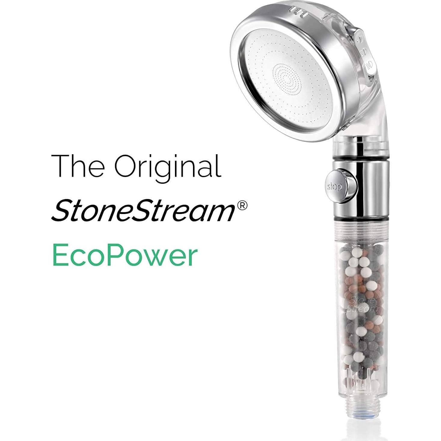 Cabezal de Ducha Filtrado StoneStream EcoPower 3 Configuraciones