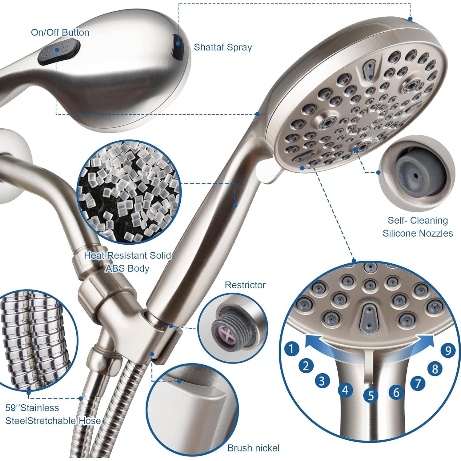 Cabezal de Ducha de Mano Egretshower 10 Modos Alta Presión