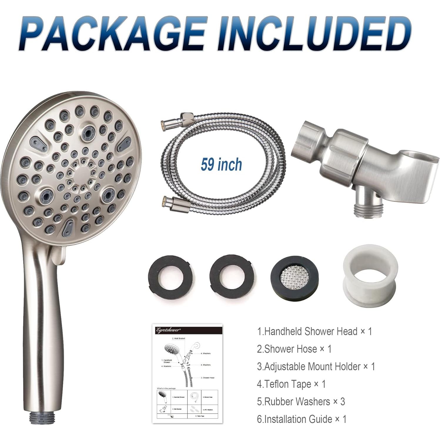 Cabezal de Ducha de Mano Egretshower 10 Modos Alta Presión