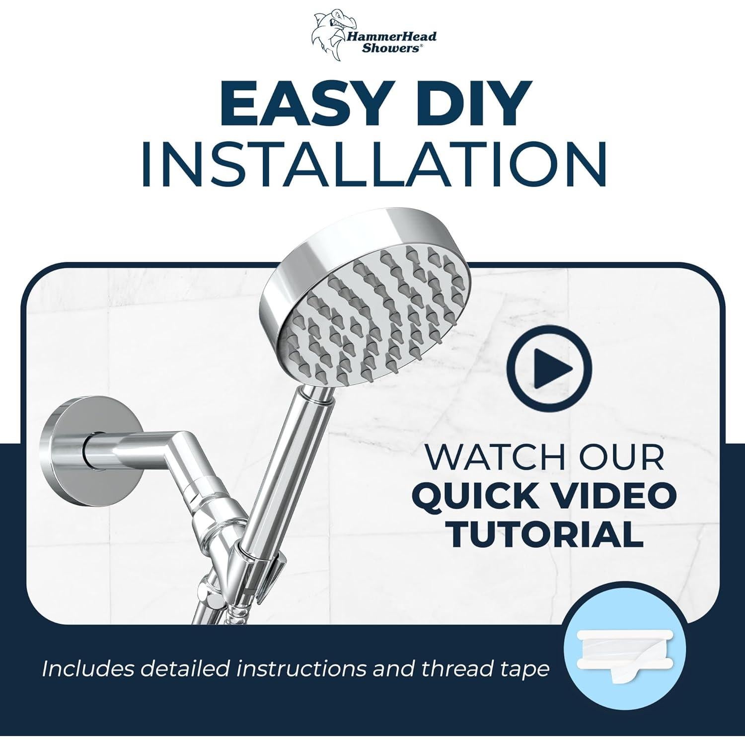 Cabezal de Ducha de Mano HammerHead Showers 2.5 GPM Cromo