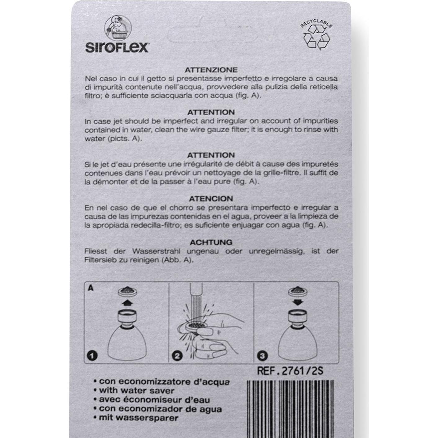 Cabezal de Ducha Siroflex Italia 7.62cm Redondo Blanco