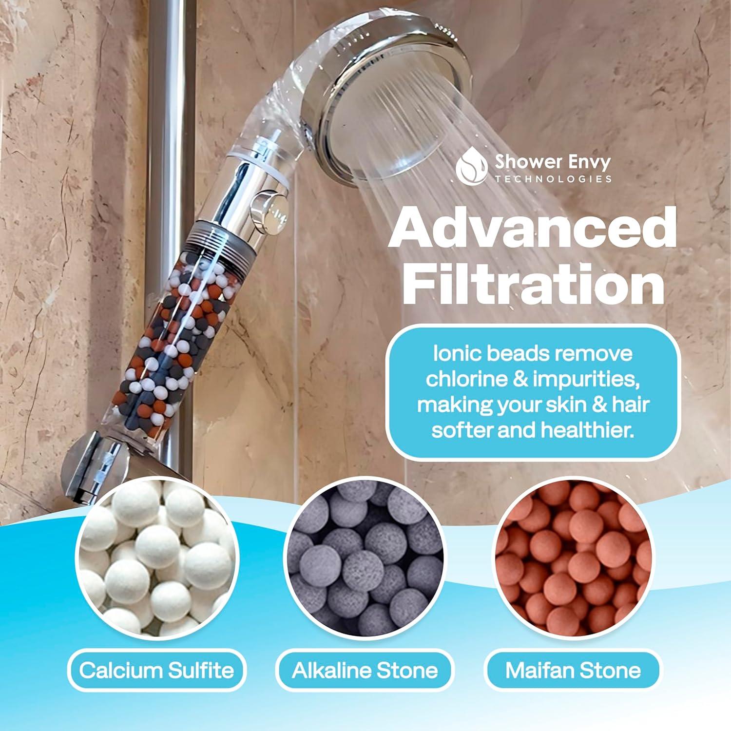 Cabezal de Ducha Filtrado Shower Envy - Alta Presión, 3 Modos