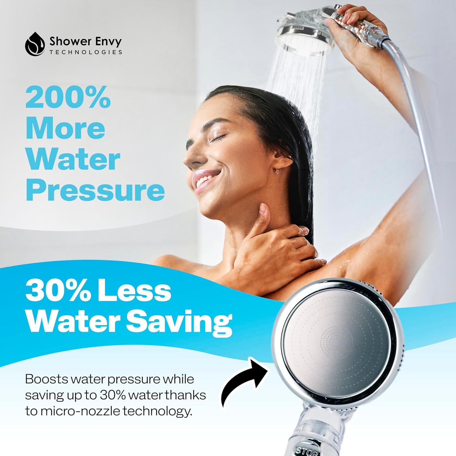 Cabezal de Ducha Filtrado Shower Envy - Alta Presión, 3 Modos