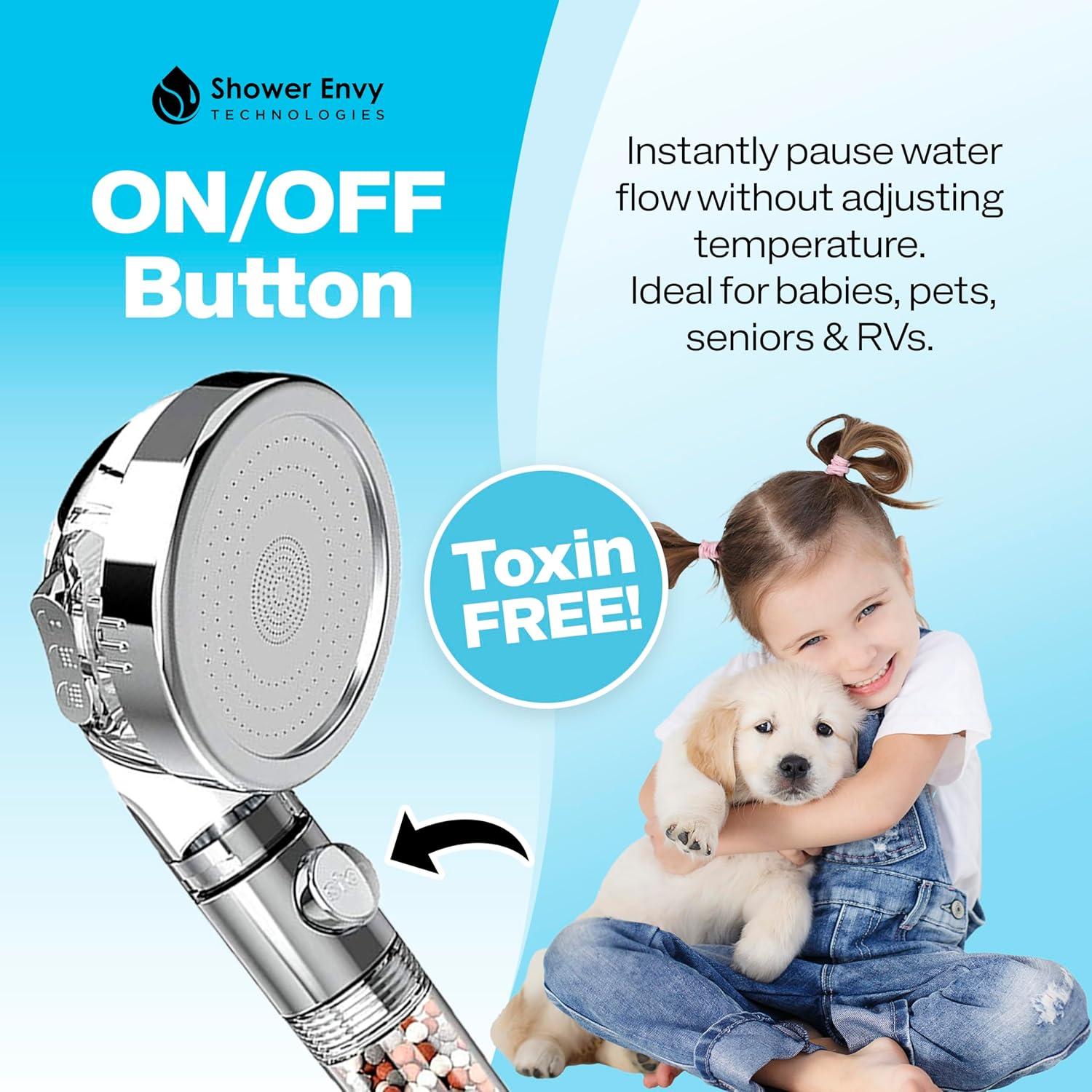 Cabezal de Ducha Filtrado Shower Envy - Alta Presión, 3 Modos