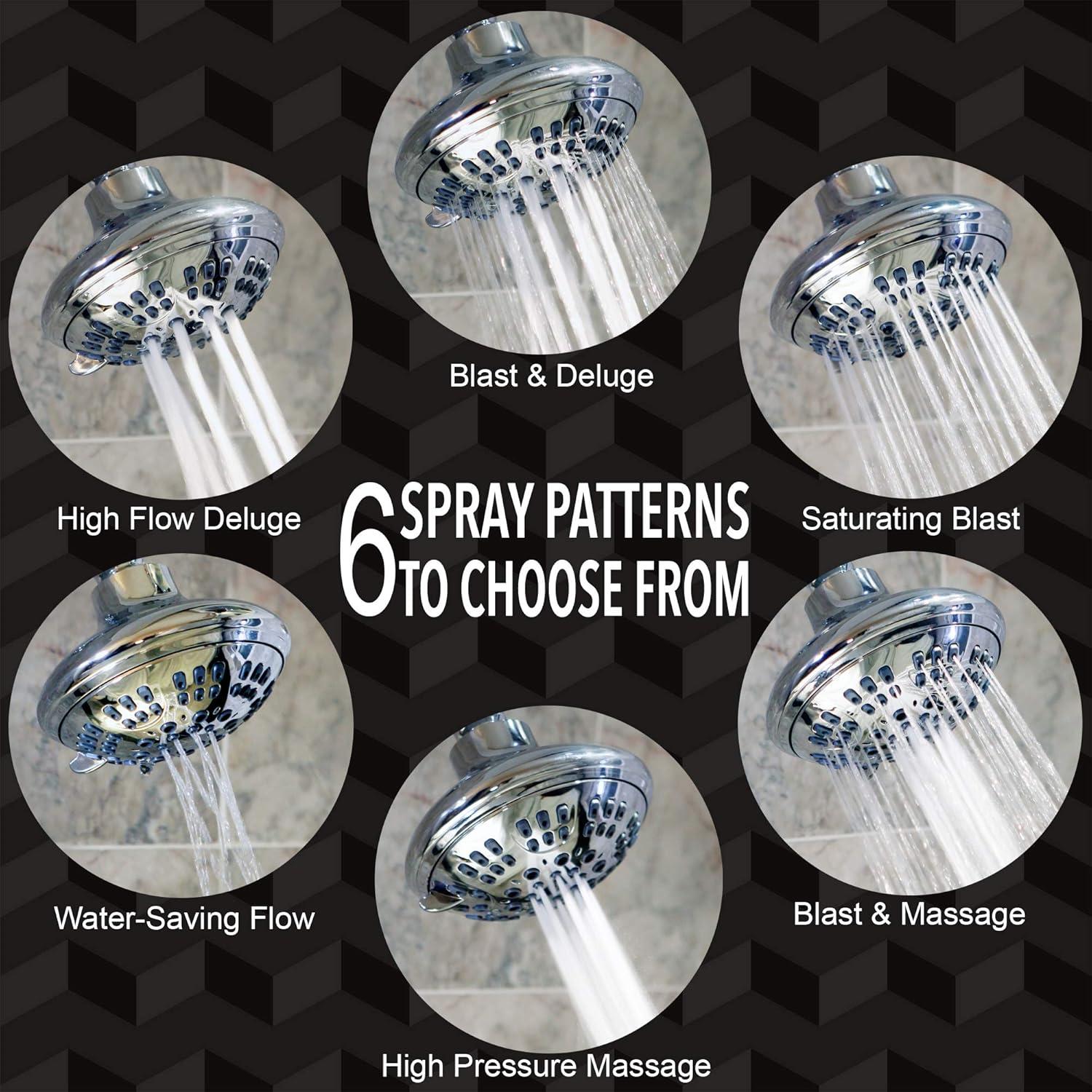 Cabezal de Ducha de Lujo Aqua Elegante Cromo 6 Funciones 9.5 L/min