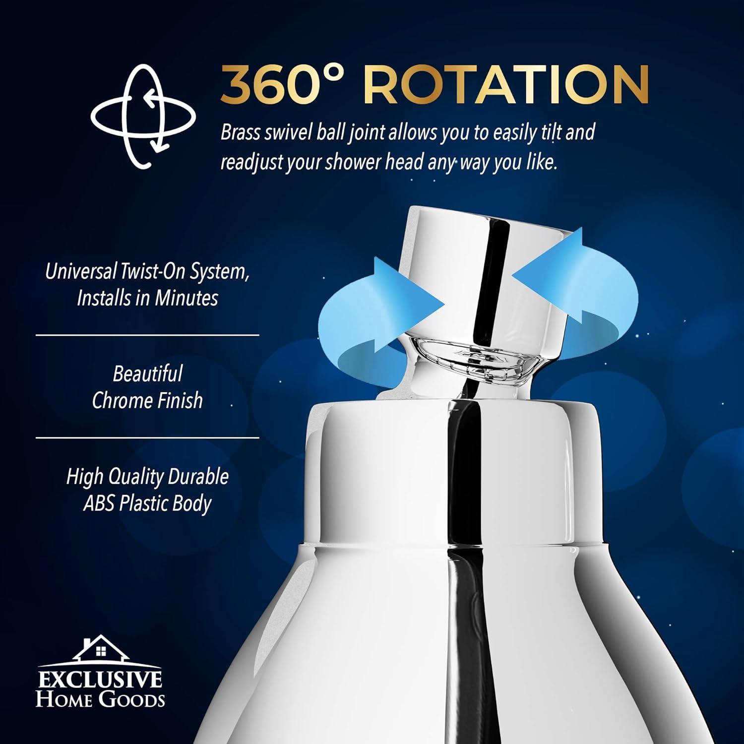 Cabezal de Ducha Alta Presión Heatsistence Cromo 9.5 LPM