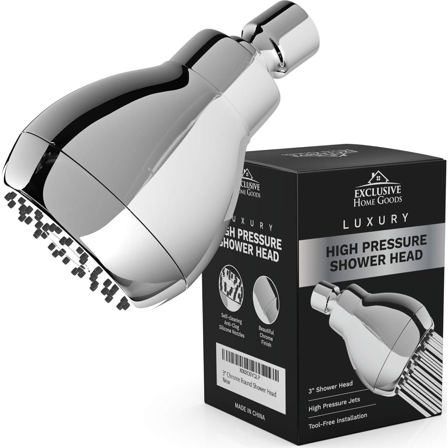 Cabezal de Ducha Alta Presión Heatsistence Cromo 9.5 LPM