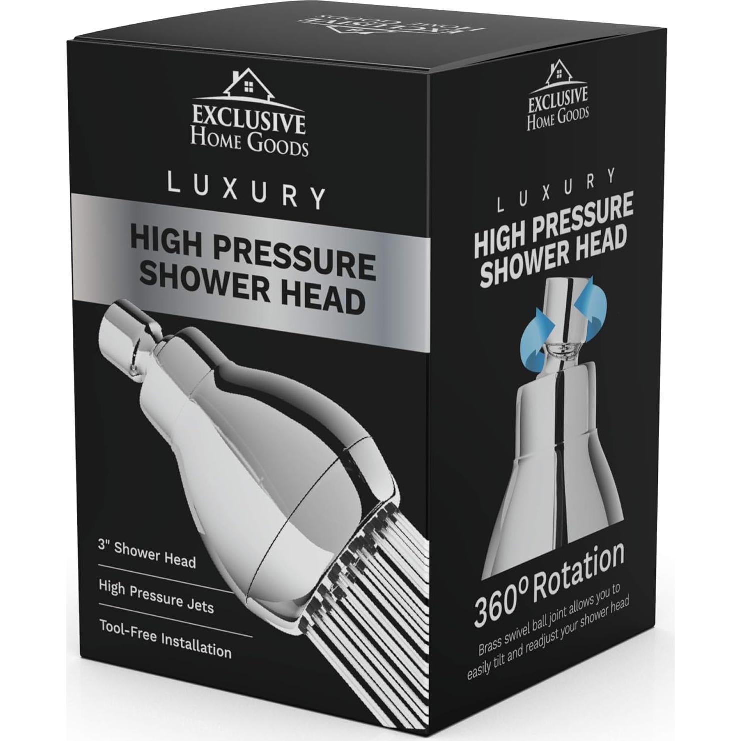 Cabezal de Ducha Alta Presión Heatsistence Cromo 9.5 LPM