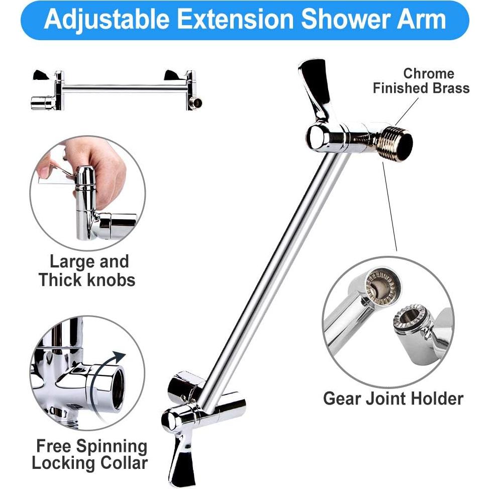 Combo Cabezal de Ducha de Lluvia y Mano KAQINU 8" Cromo