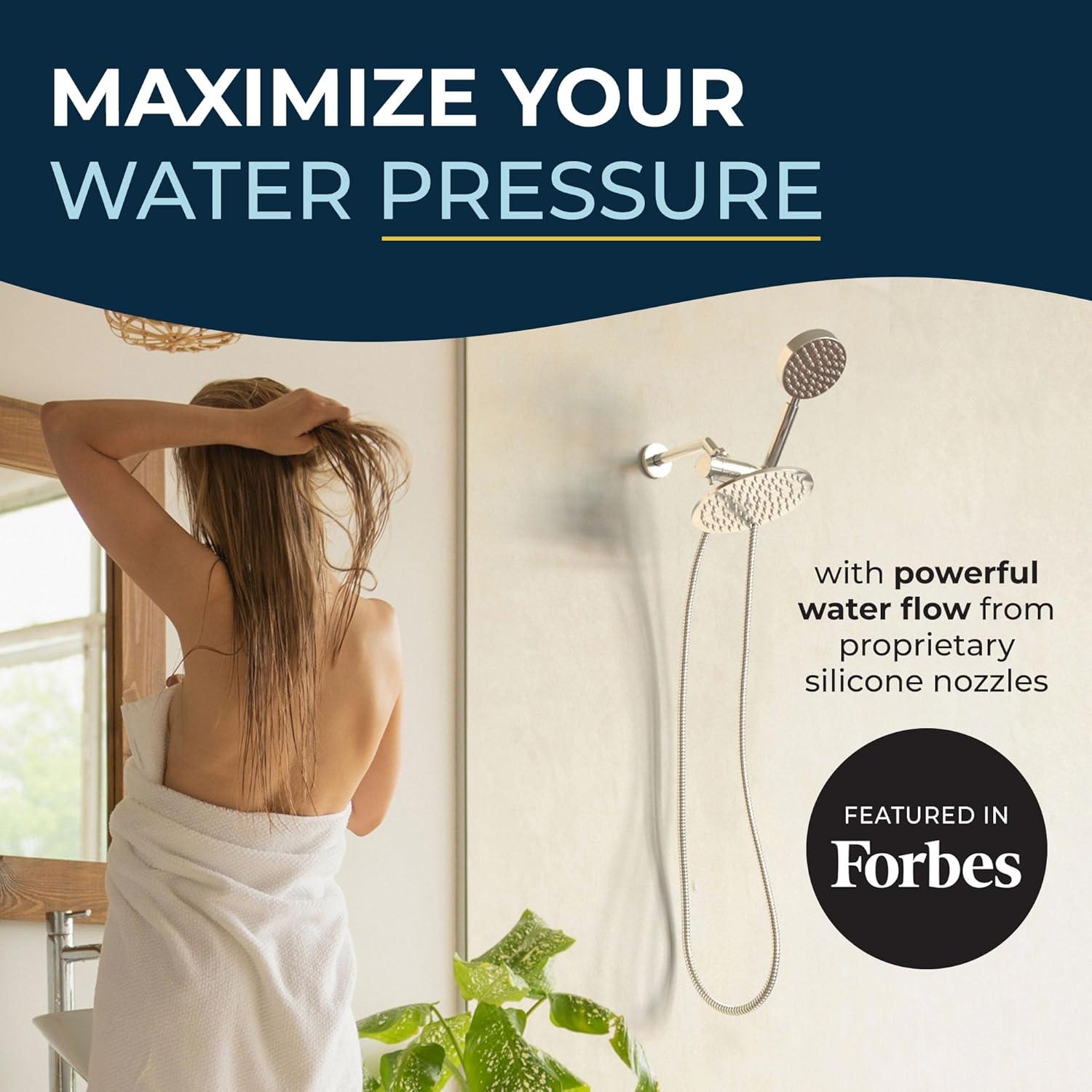 Combo Ducha Doble HammerHead Showers Cromo 8" Lluvia y Mano