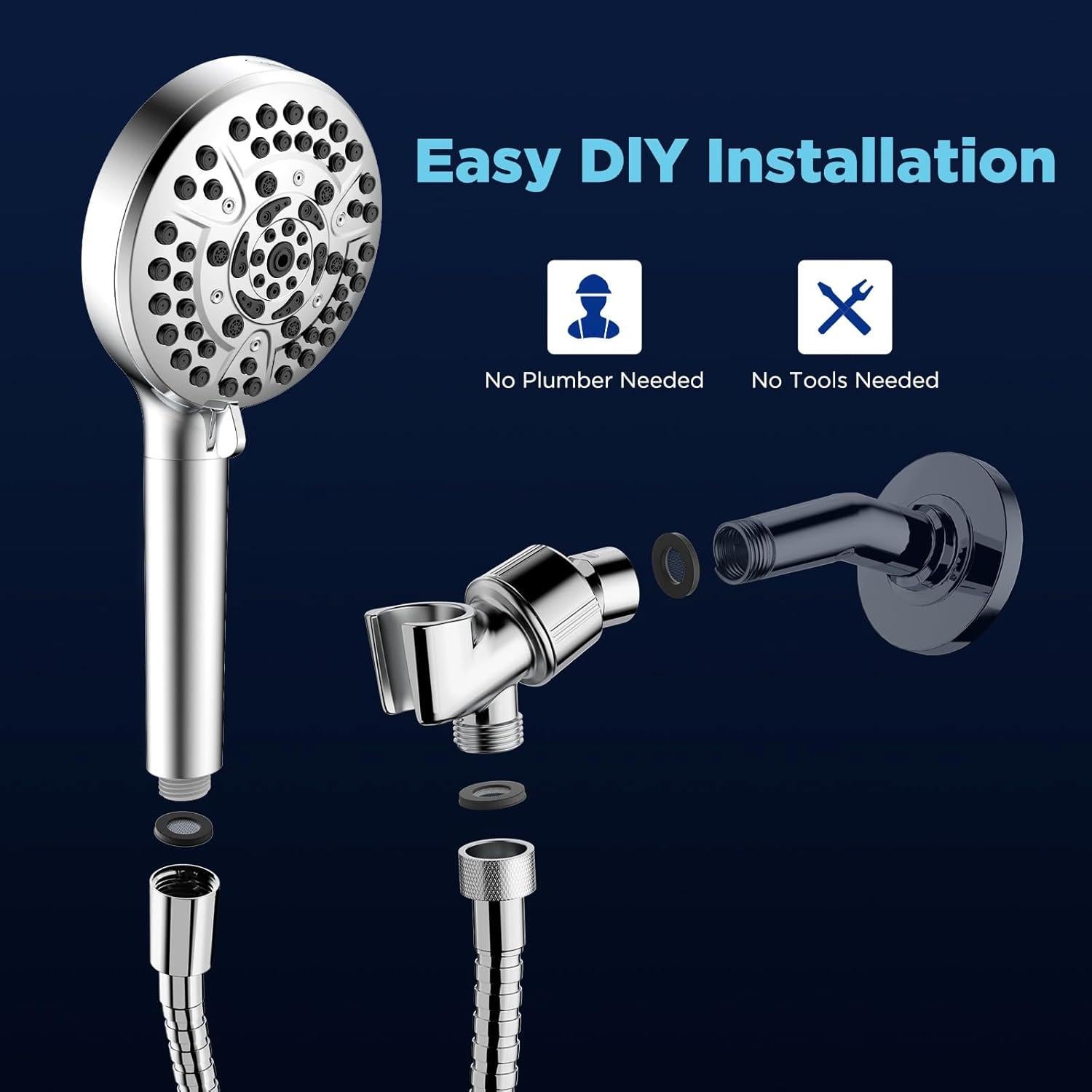 Cabezal de Ducha de Mano JOMOO con Filtro y Manguera 180 cm