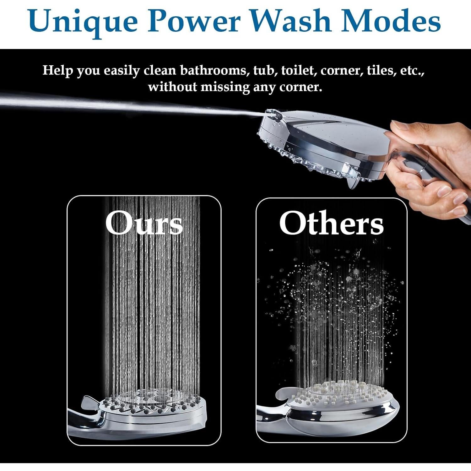 Cabezal de Ducha Aiscsc 10 Modos Alta Presión 5" Cromo