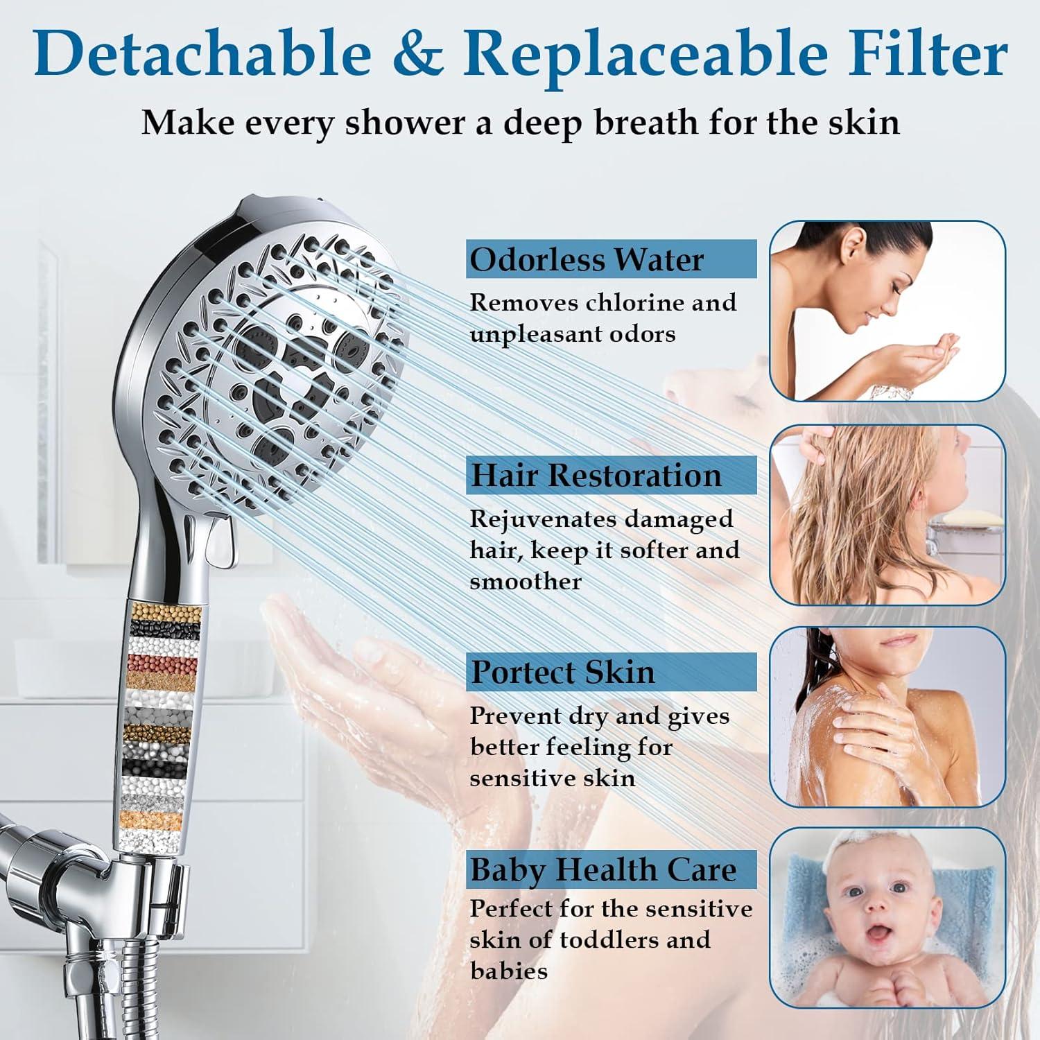 Cabezal de Ducha Aiscsc 10 Modos Alta Presión 5" Cromo