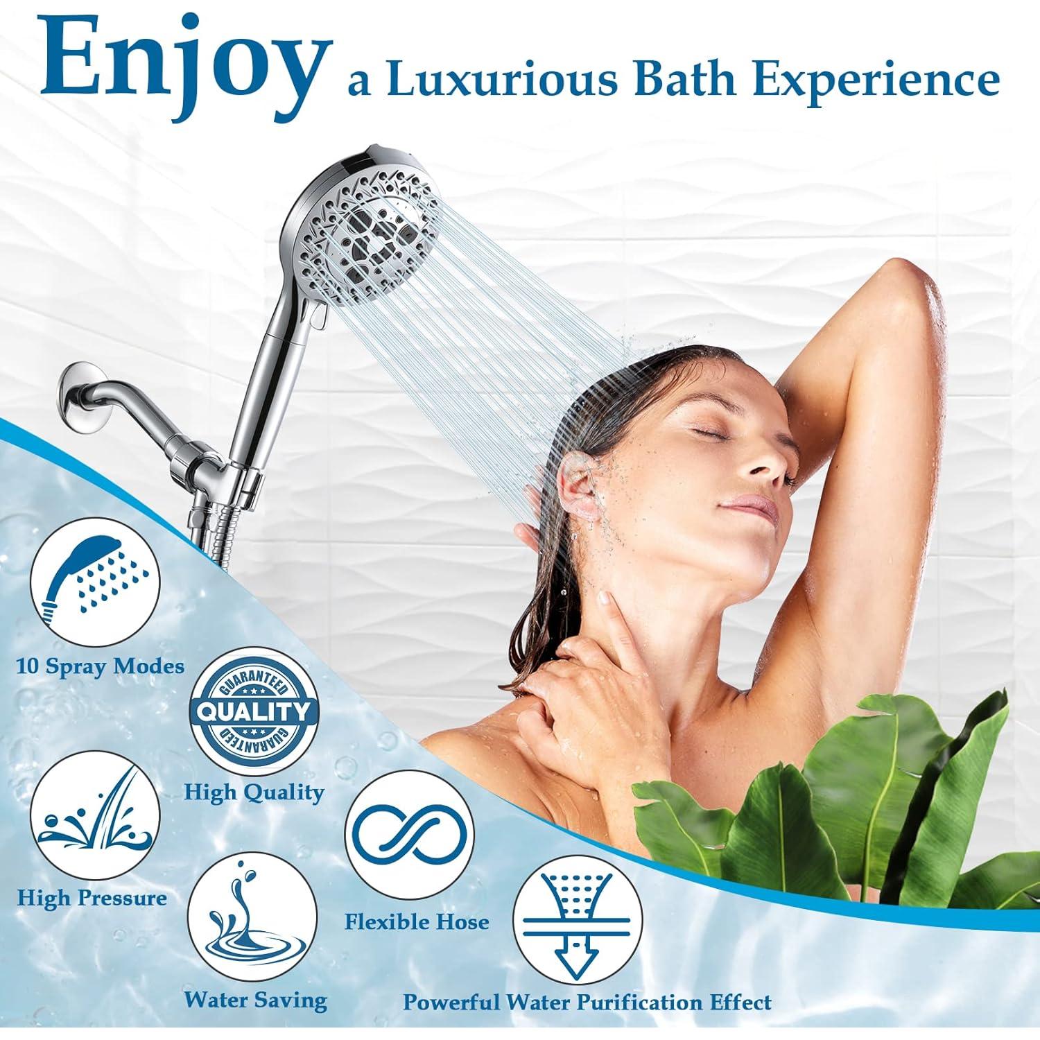 Cabezal de Ducha Aiscsc 10 Modos Alta Presión 5" Cromo