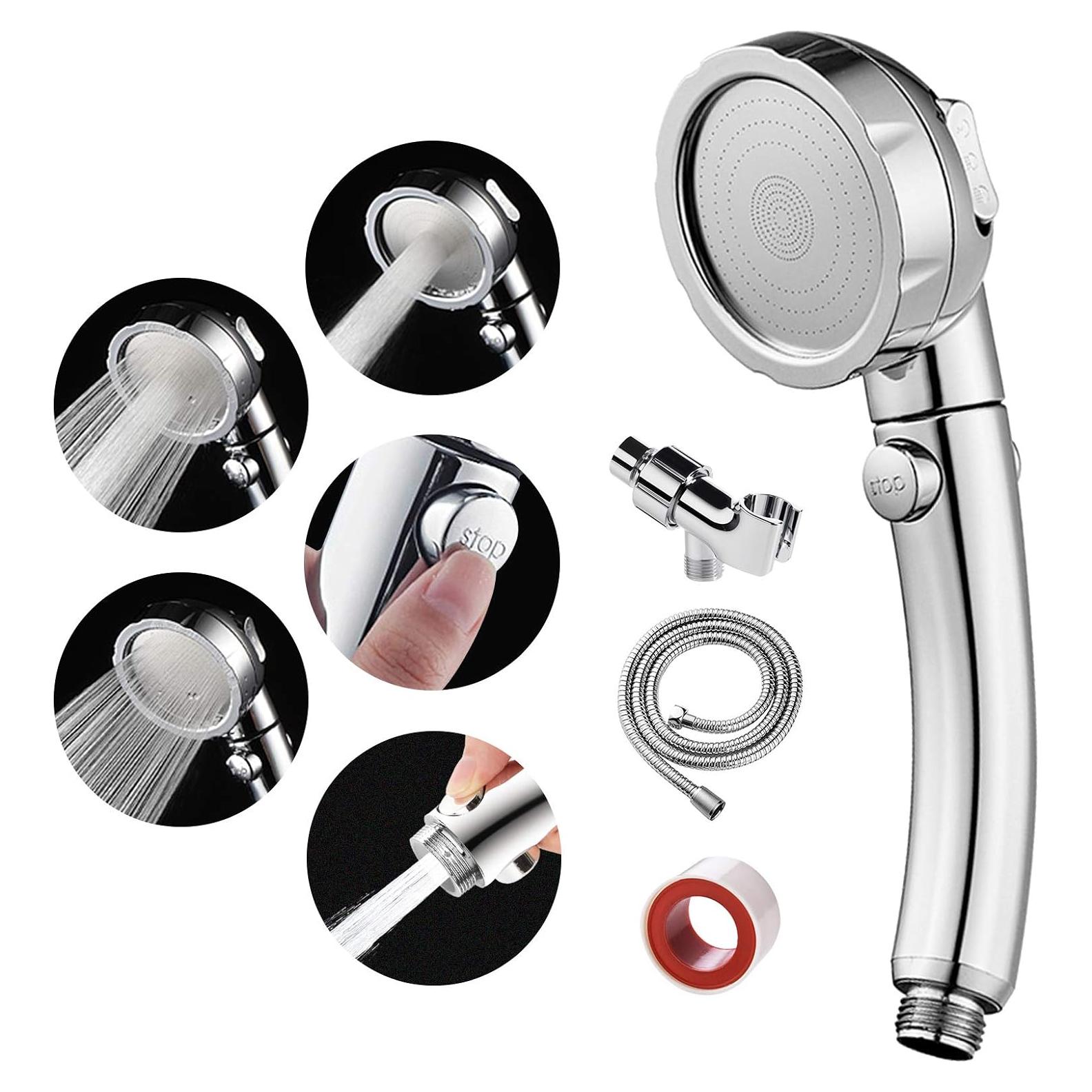 Cabezal de Ducha de Mano SINGSUO Alta Presión 3 Modos Cromo