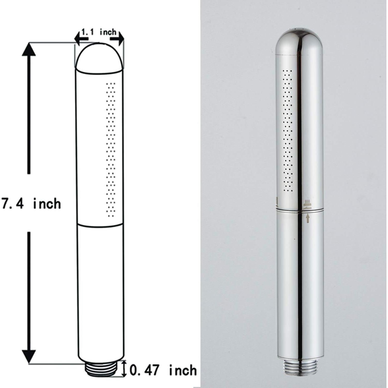 Cabezal de Ducha de Mano AAdct Cromo Redondo Alta Presión